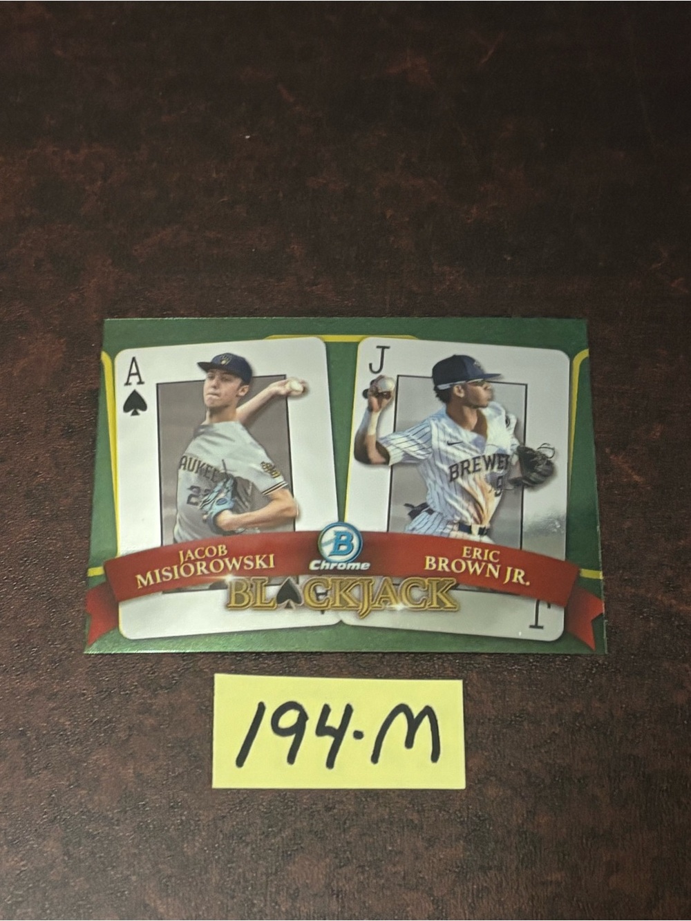 Jacob Misiorowski 2022 Bowman Draft Chrome Blackjack RC rookie card #BJ-4